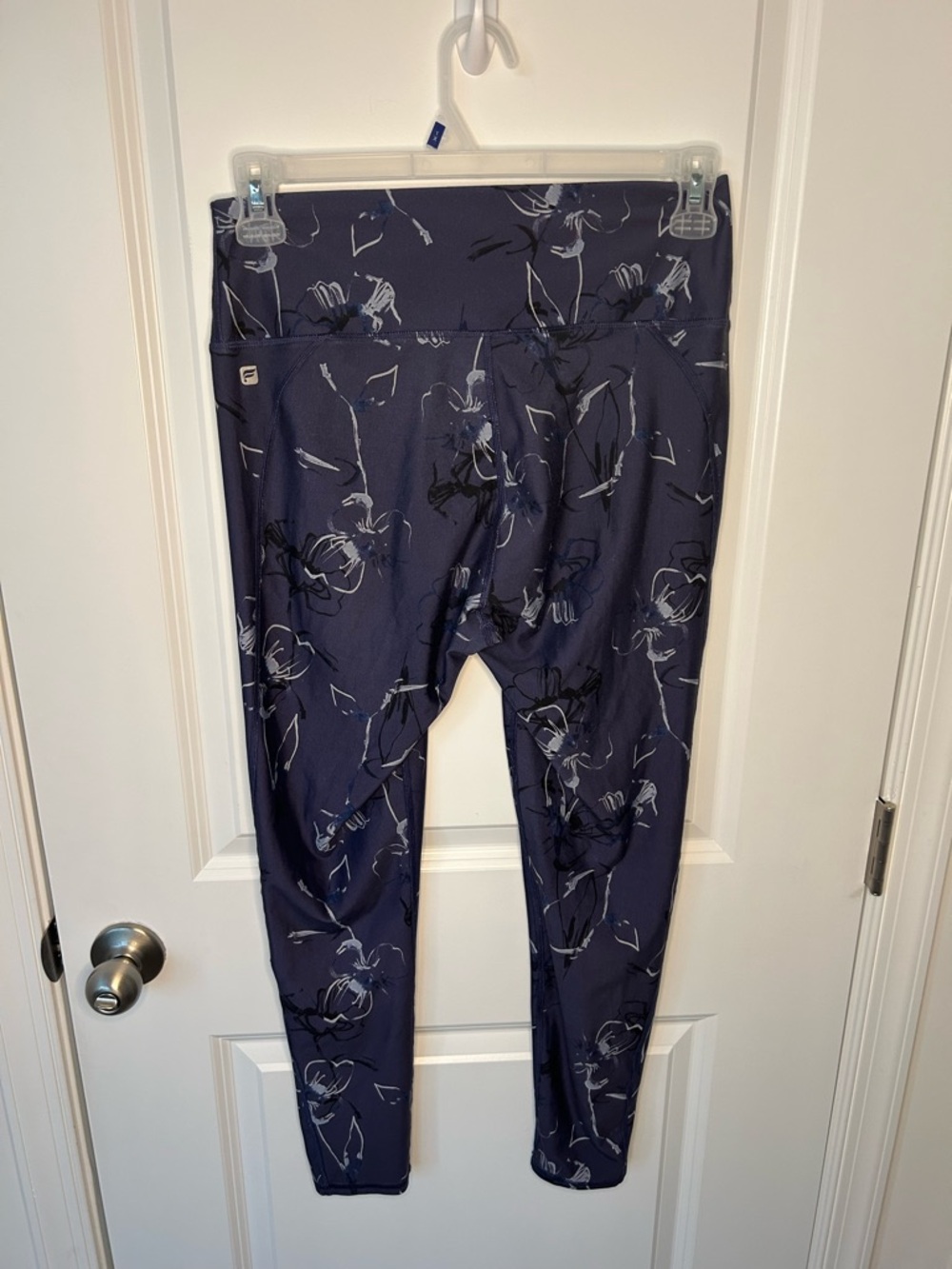 Fabletics Purple and White Floral Performance Leggings